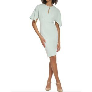 Calvin Klein Womens Plus 16 Work Office Sheath Dress in Celadon Short Sleeve